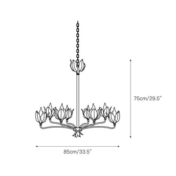 Mariella Tulip Chandelier – detail 3 — Dimension drawings 1