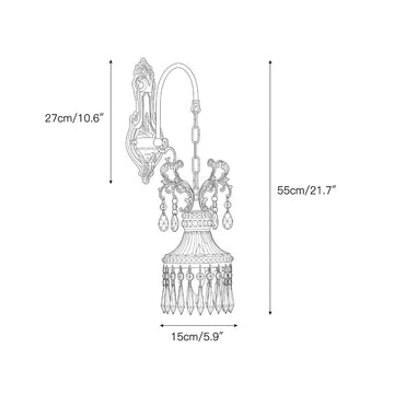 Marquise Crystal Wall Lamp – detail 3 — Dimension drawings 1