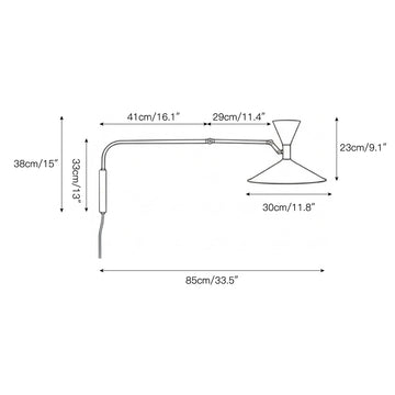 Marseille Swing Arm Plug-in Sconce – detail 3 — Dimension drawings 1