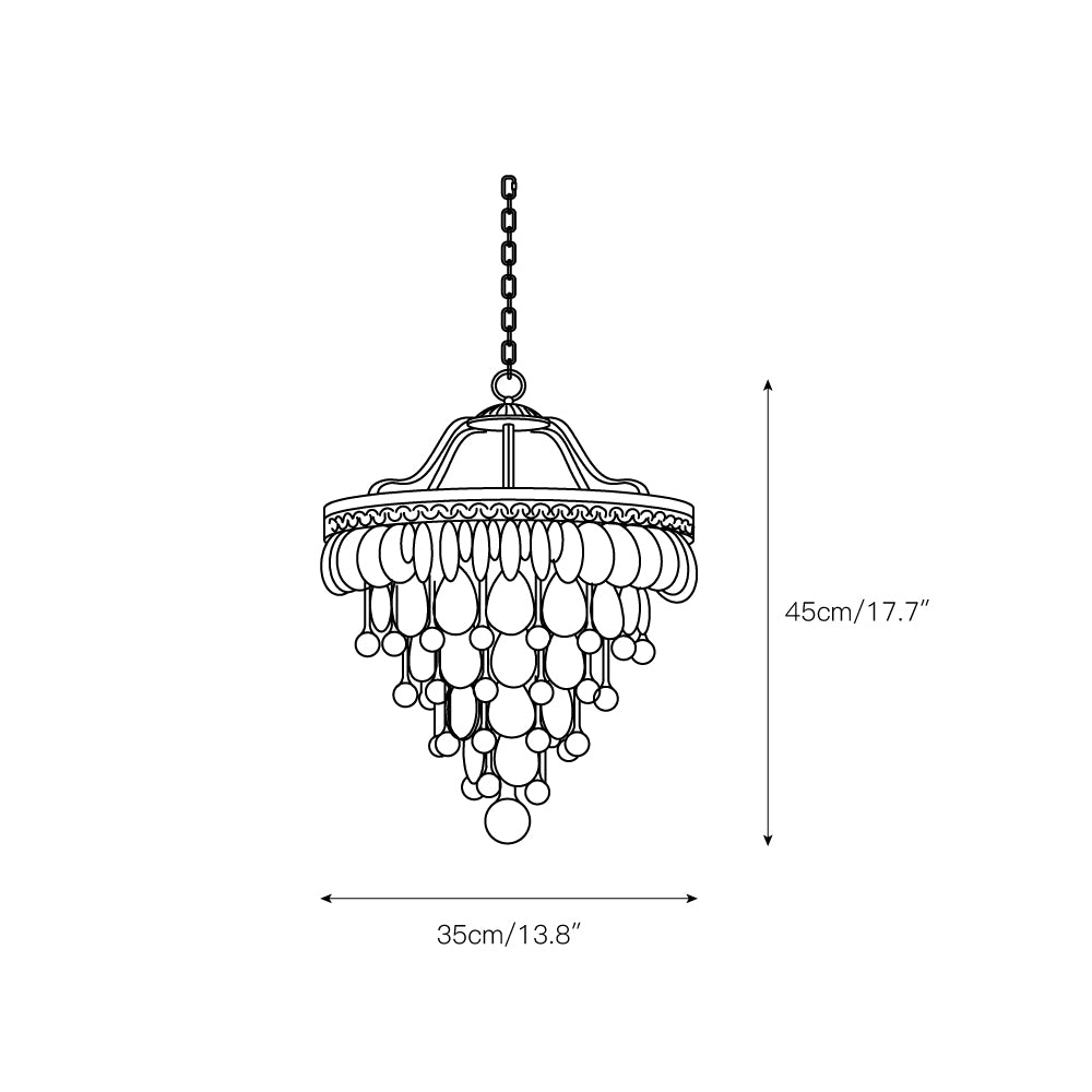 Lustre à pyramide inversée en cristal Martinee