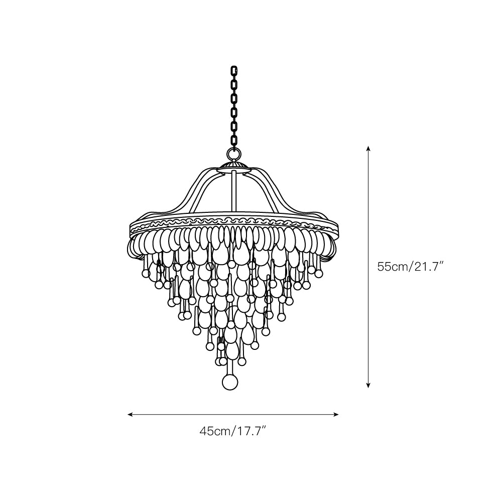 Lustre à pyramide inversée en cristal Martinee