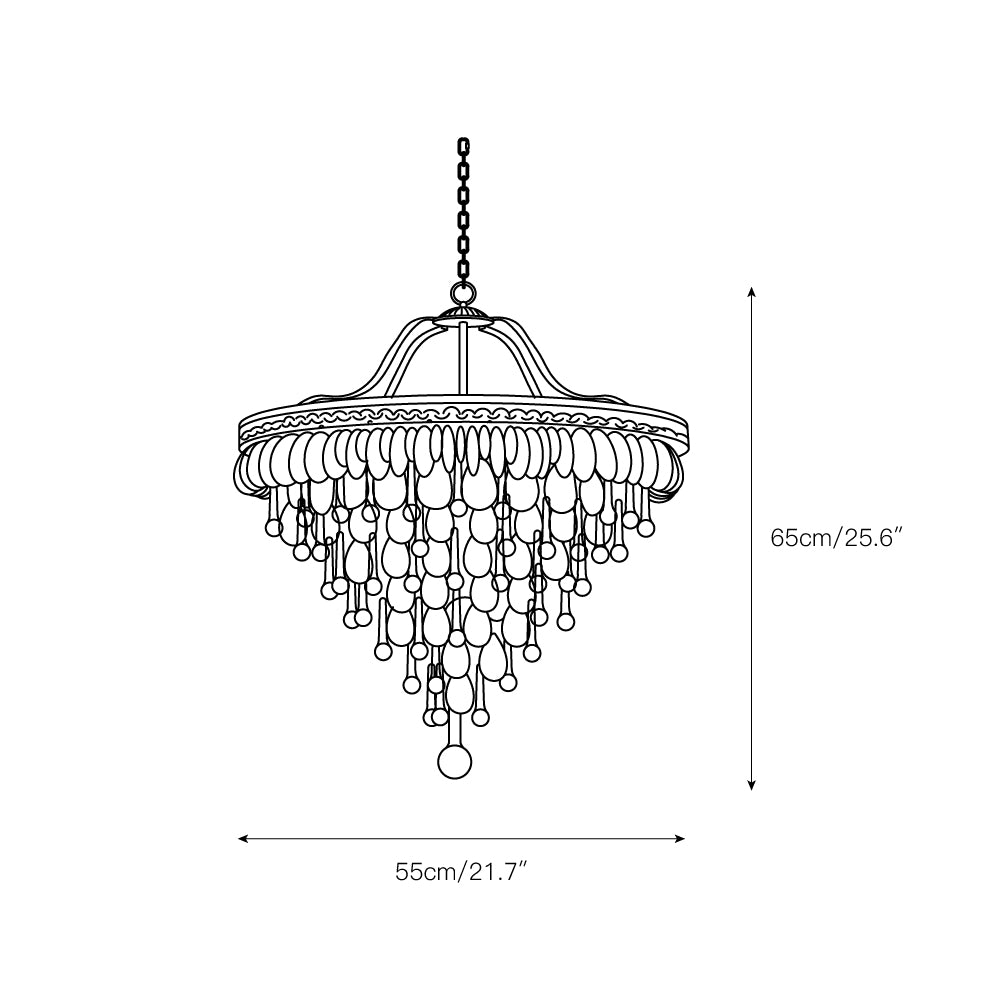 Lustre à pyramide inversée en cristal Martinee