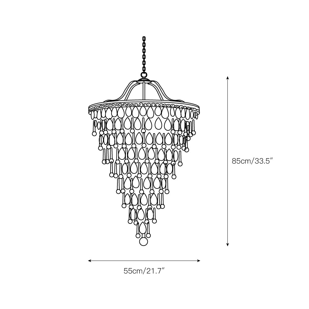 Lustre à pyramide inversée en cristal Martinee