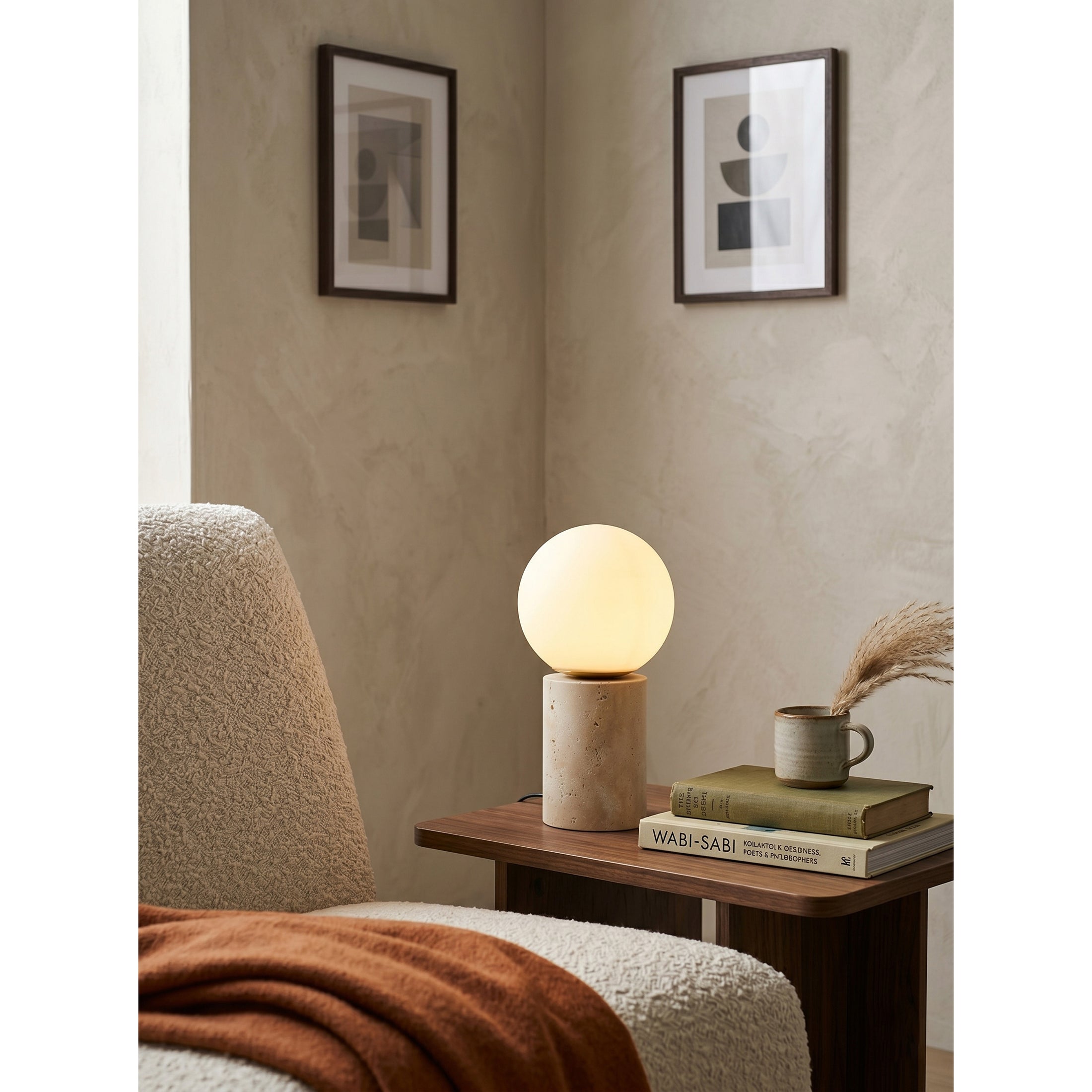 Maxax Deeluxe Travertine Table Lamp