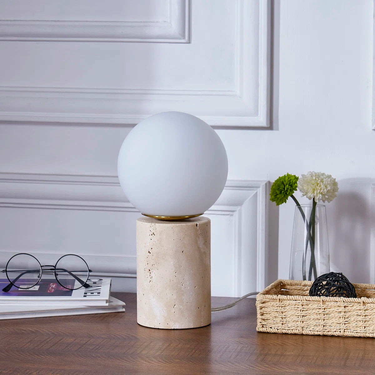 Maxax Deeluxe Travertine Table Lamp