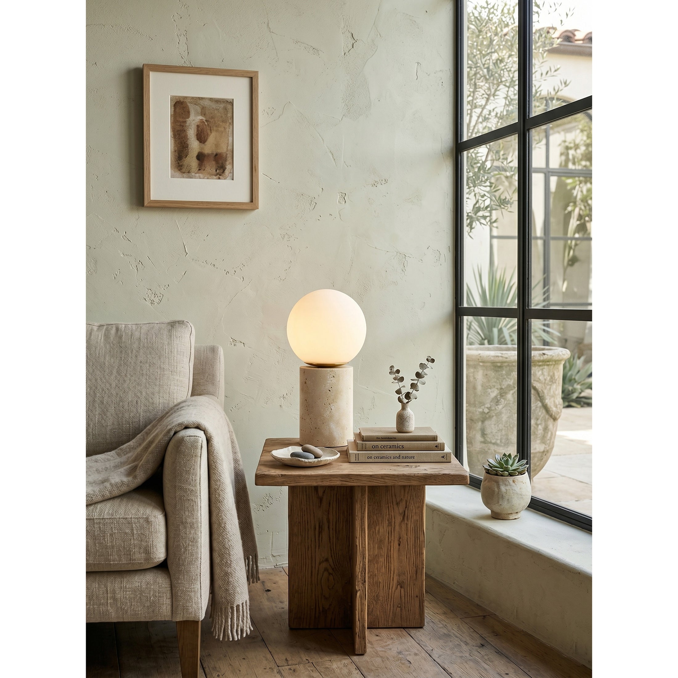 Maxax Deeluxe Travertine Table Lamp