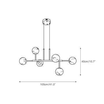 Maytoni Uva Alabaster Chandelier – detail 3 — Dimension drawings 1