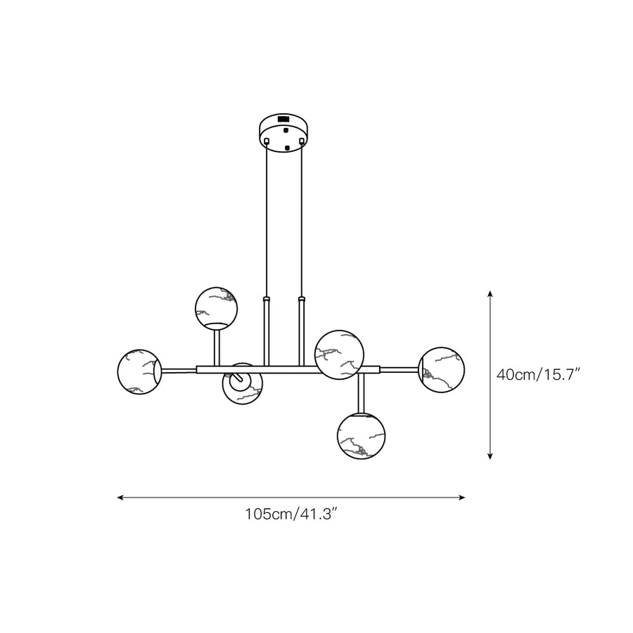 Maytoni Uva Alabaster Chandelier – detail 3 — Dimension drawings 1