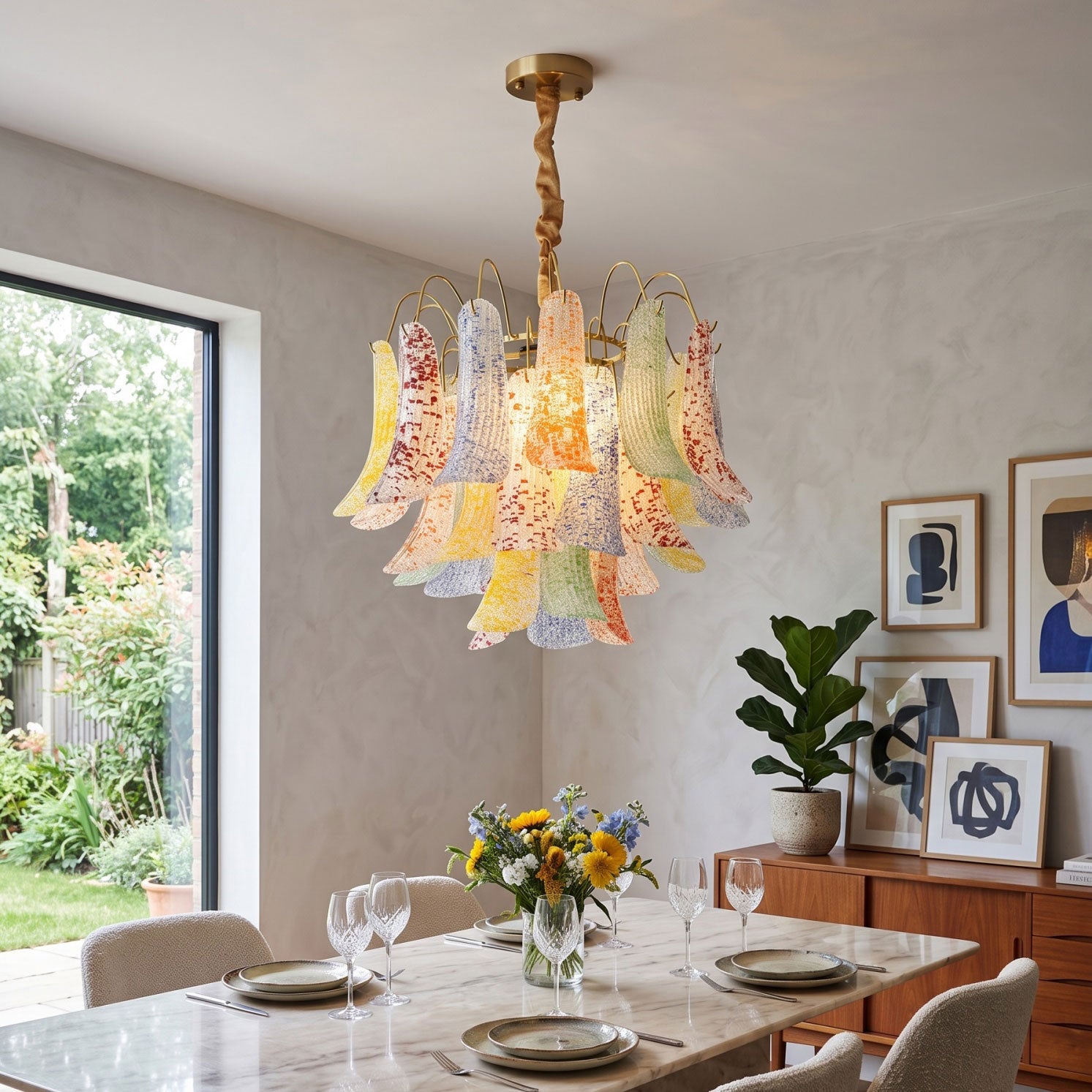 Confetti Glass Tiered Chandelier