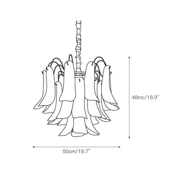 Confetti Glass Tiered Chandelier – detail 3 — Dimension drawings 1