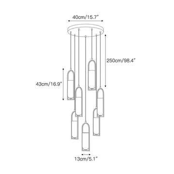 Melange Alabaster Cluster Chandelier – detail 6 — Dimension drawings 5