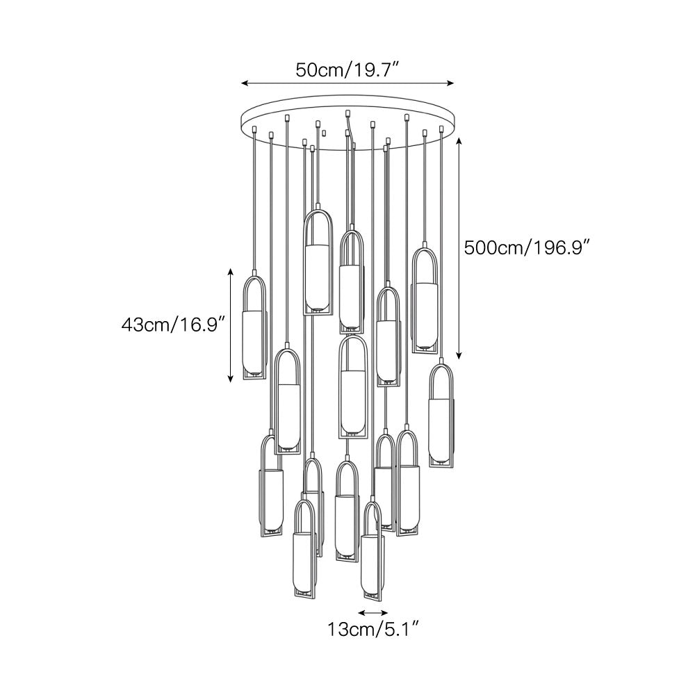 Melange Alabaster Cluster Chandelier