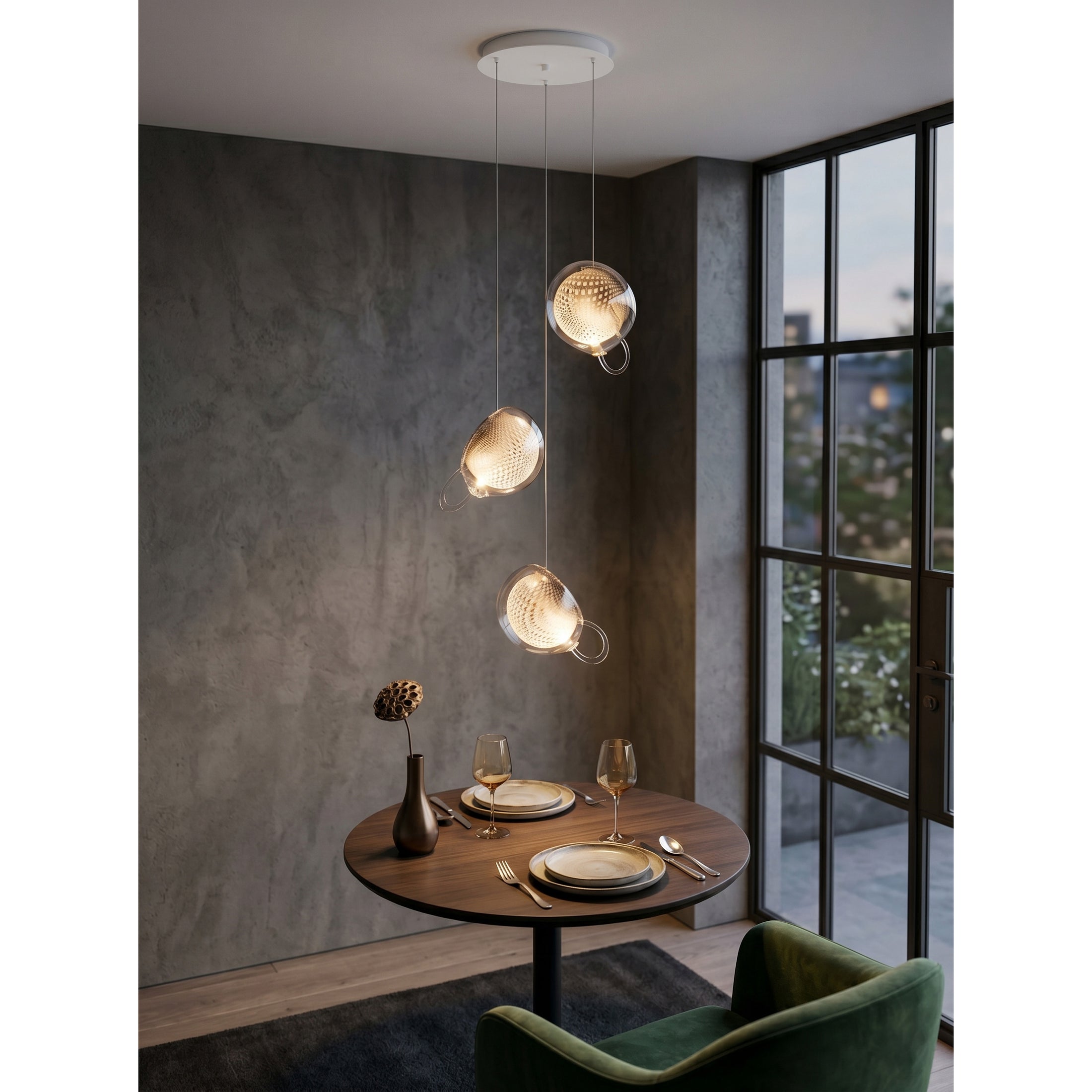 Mesh Glass Cluster Chandelier