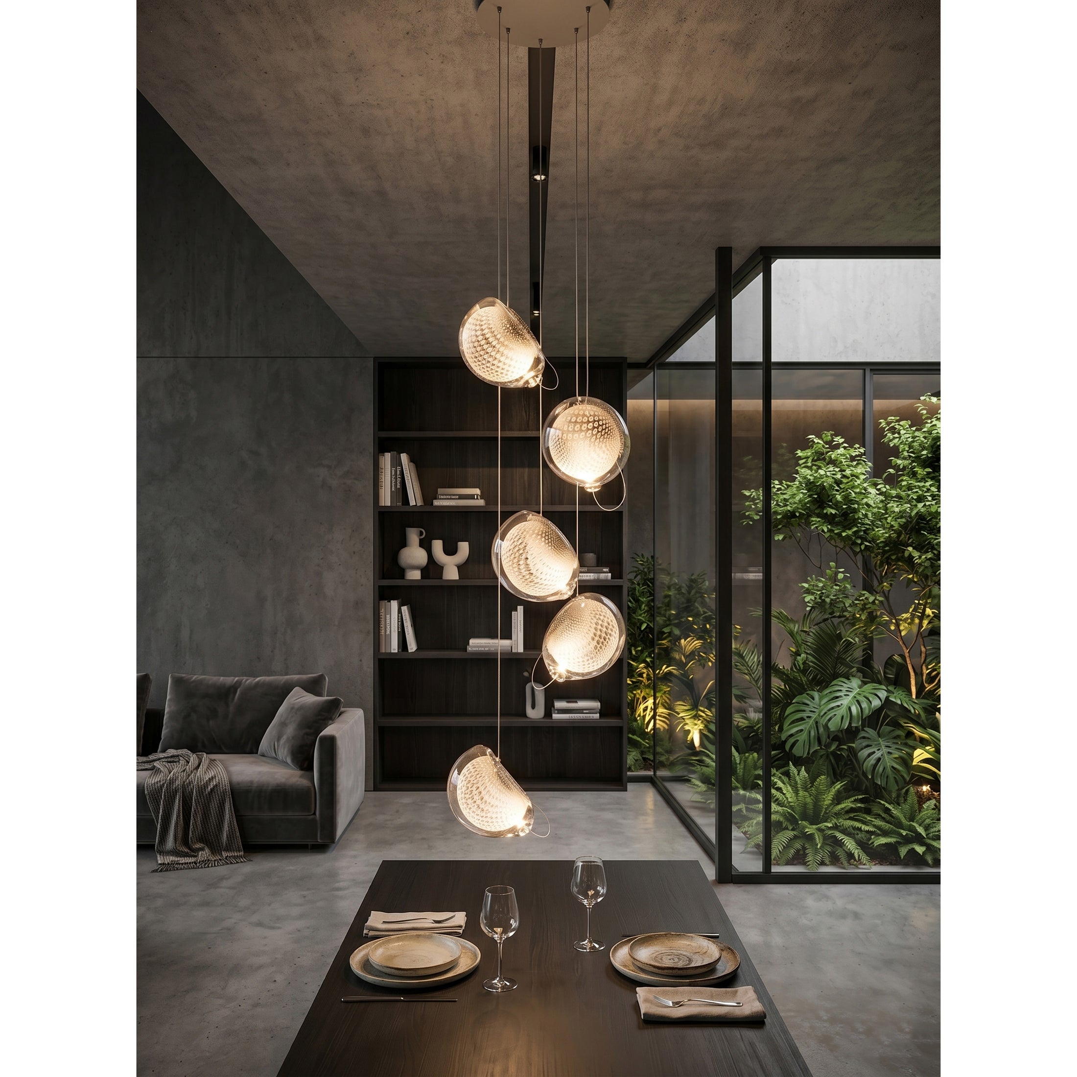 Mesh Glass Cluster Chandelier