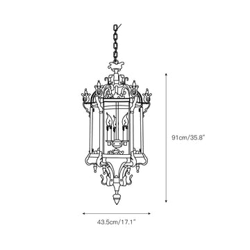 Metropolitan Lantern Chandelier – detail 3 — Dimension drawings 1