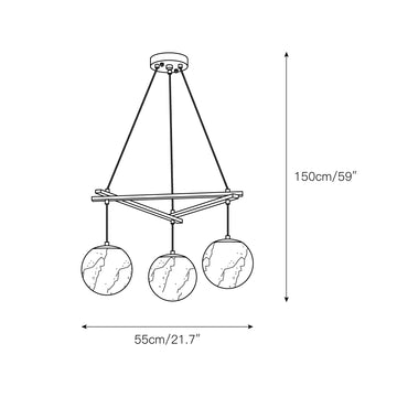 Miira Alabaster Chandelier – detail 3 — Dimension drawings 1