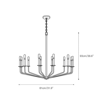 Milanese Chandelier – detail 4 — Dimension drawings 1