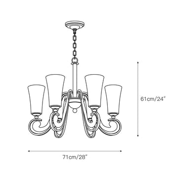Milbury Chandelier – detail 3 — Dimension drawings 1
