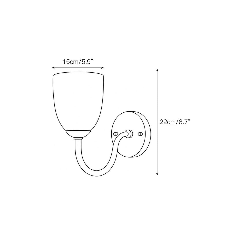 مصباح جداري Mild Velin الألباستر — Dimension drawings 1