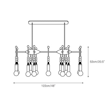 Millie Chandelier – detail 6 — Dimension drawings 3