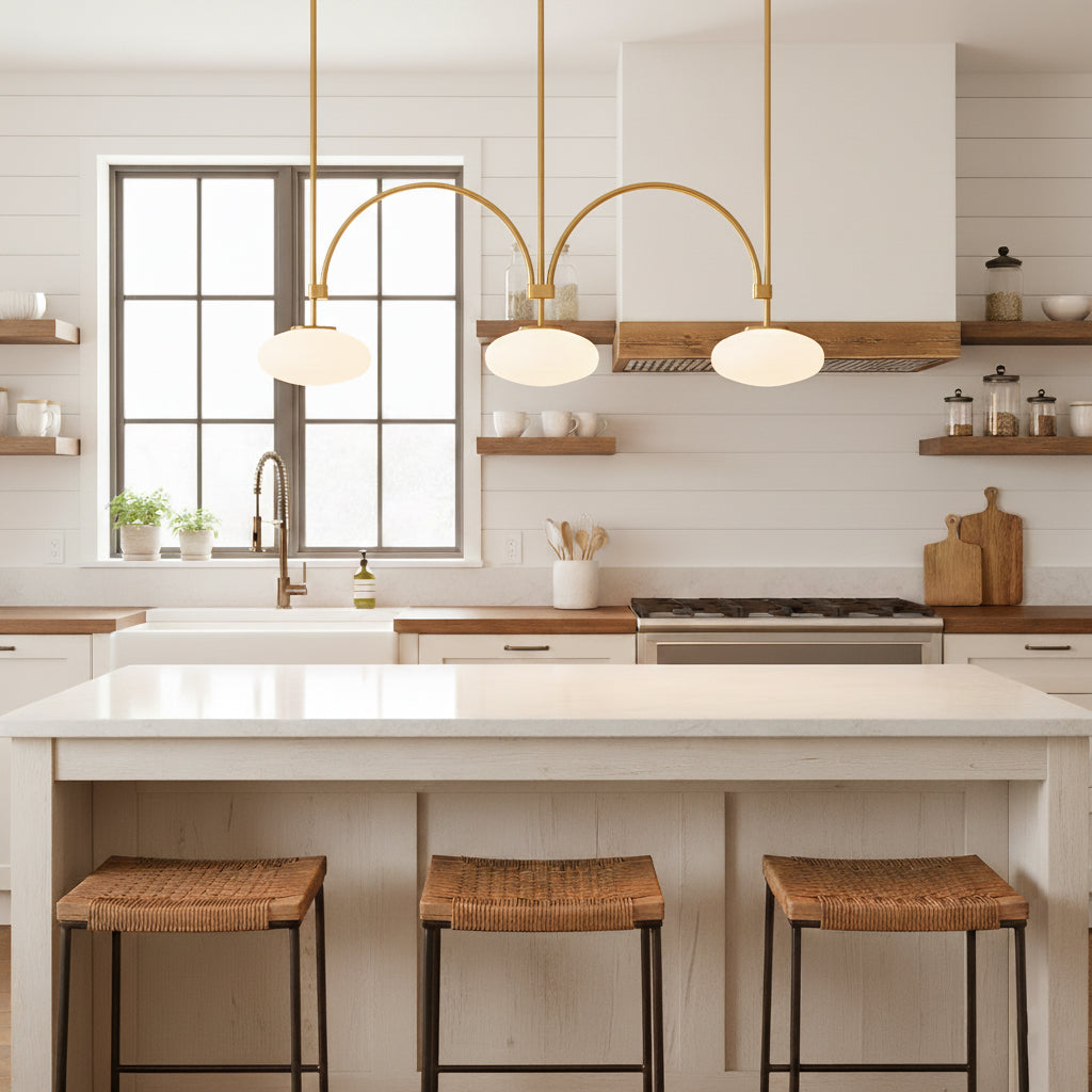 Milo Linear Brass Glass Pendant Lamp