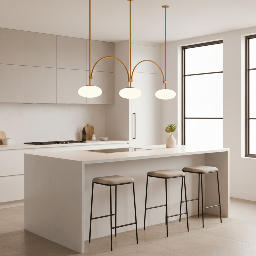 Milo Linear Brass Glass Pendant Lamp