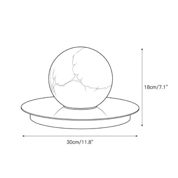 Mini Alabaster Moon Table Lamp – detail 4 — Dimension drawings 1