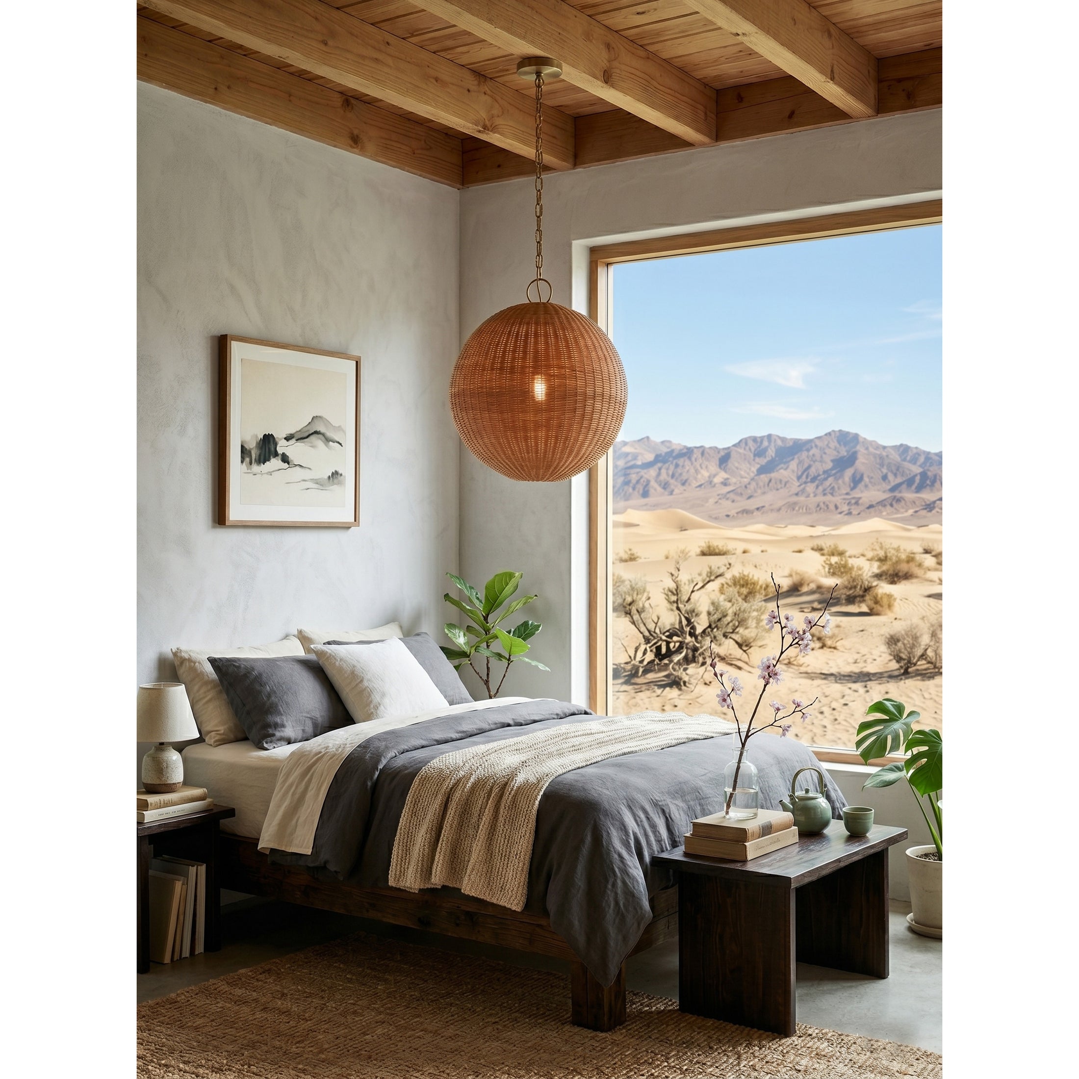 Miramar Rattan Round Pendant Lamp