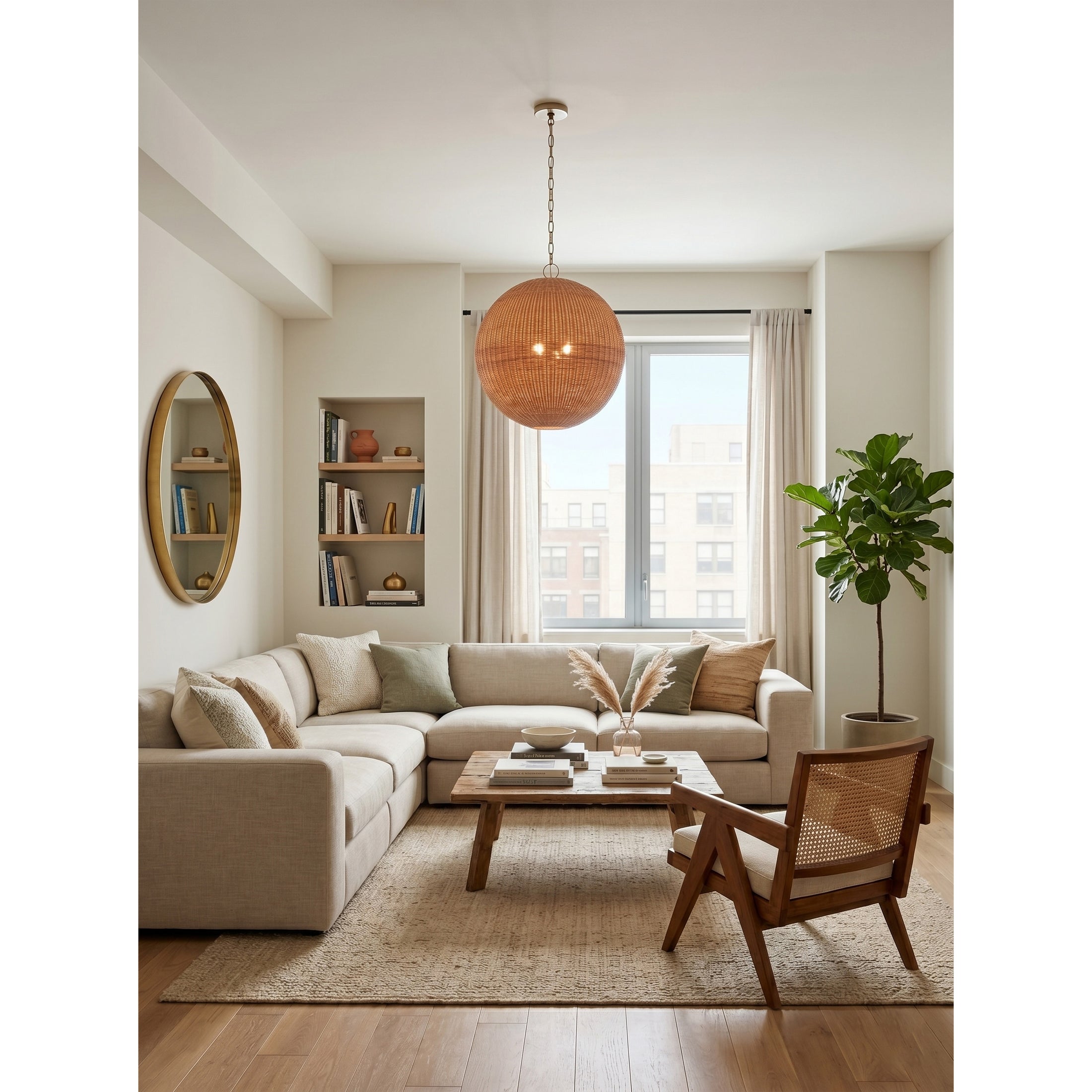 Miramar Rattan Round Pendant Lamp