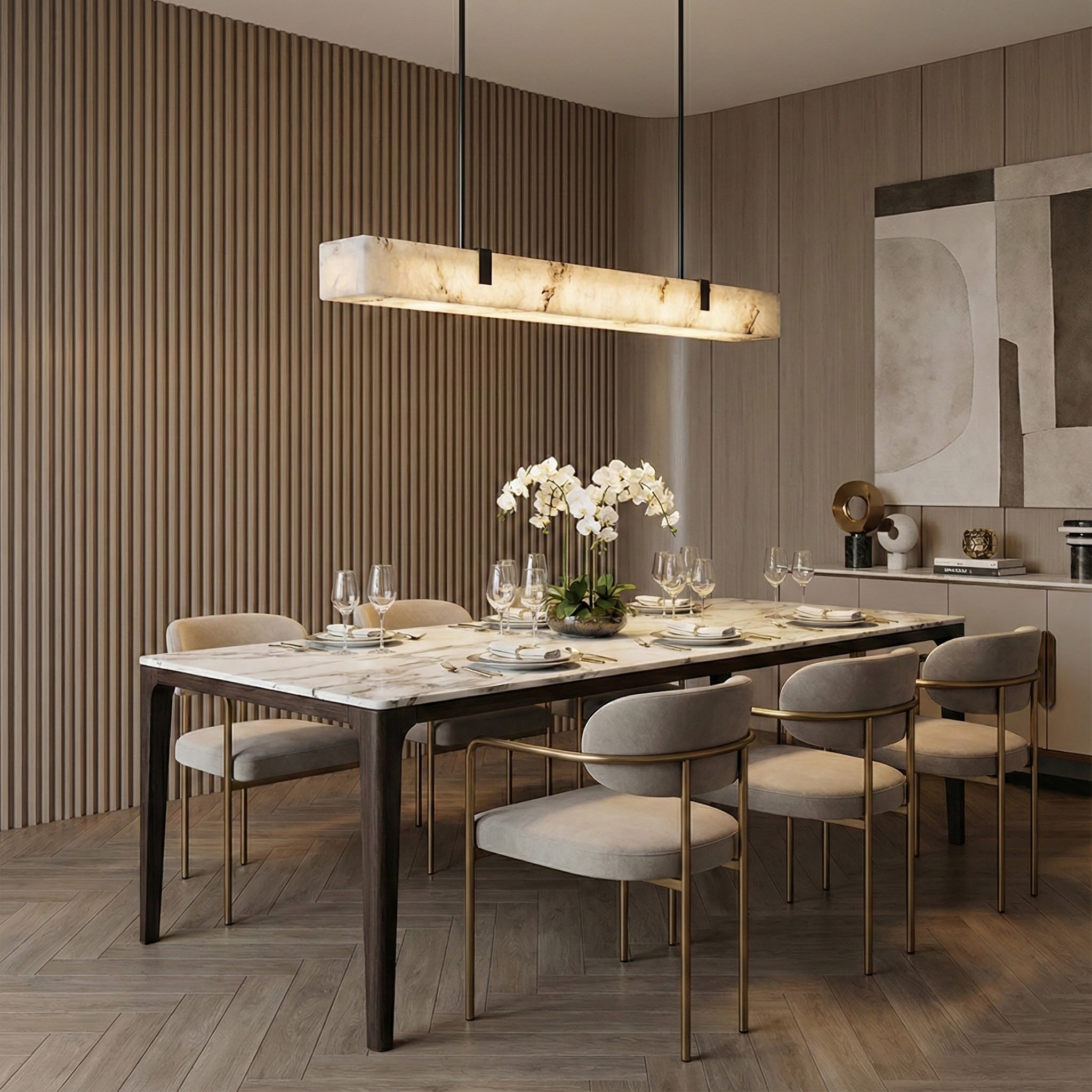 Mission Alabaster Chandelier