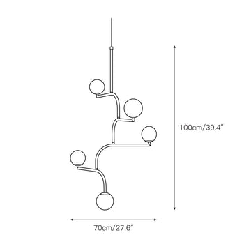 Balance Globe Chandelier – detail 4 — Dimension drawings 2
