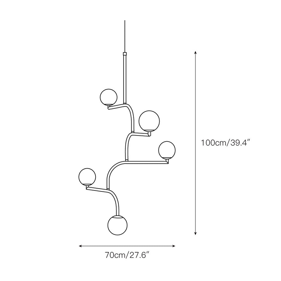 Balance Globe Chandelier – detail 4 — Dimension drawings 2