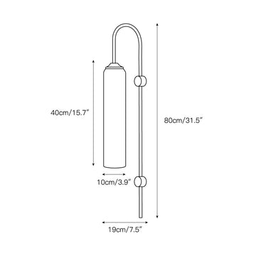 Modern Glass Vertical Wall Lamp – detail 3 — Dimension drawings 1