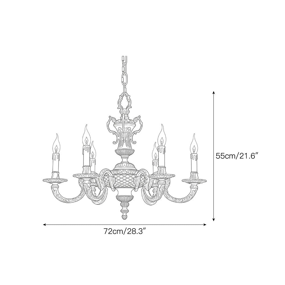 Montcalm Brass Candle Chandelier – detail 3