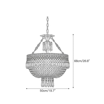 Monticello Filigree Brass Hanglamp — Dimension drawings 1