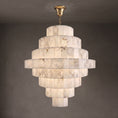 Load image into Gallery viewer, Multi-Tiered Pyramid-Shaped Alabaster Chandelier
