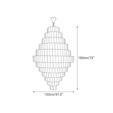 Multi-Tiered Pyramid-Shaped Alabaster Chandelier – detail 4 — Dimension drawings 2