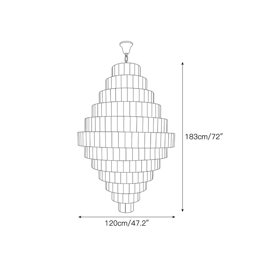 Multi-Tiered Pyramid-Shaped Alabaster Chandelier – detail 4 — Dimension drawings 2