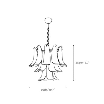 Tiered Petal Glass Chandelier – detail 3 — Dimension drawings 1
