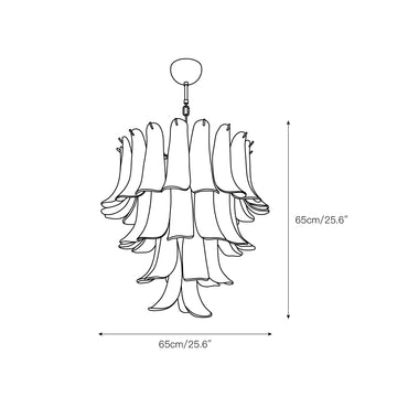 Tiered Petal Glass Chandelier – detail 4 — Dimension drawings 2