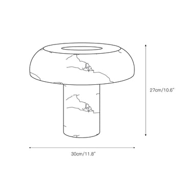 Mushroom Type Alabaster Table Lamp – detail 4 — Dimension drawings 1