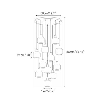 Natural Square Alabaster Chandelier – detail 8 — Dimension drawings 6