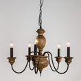 Load image into Gallery viewer, Neddy Wood Chandelier
