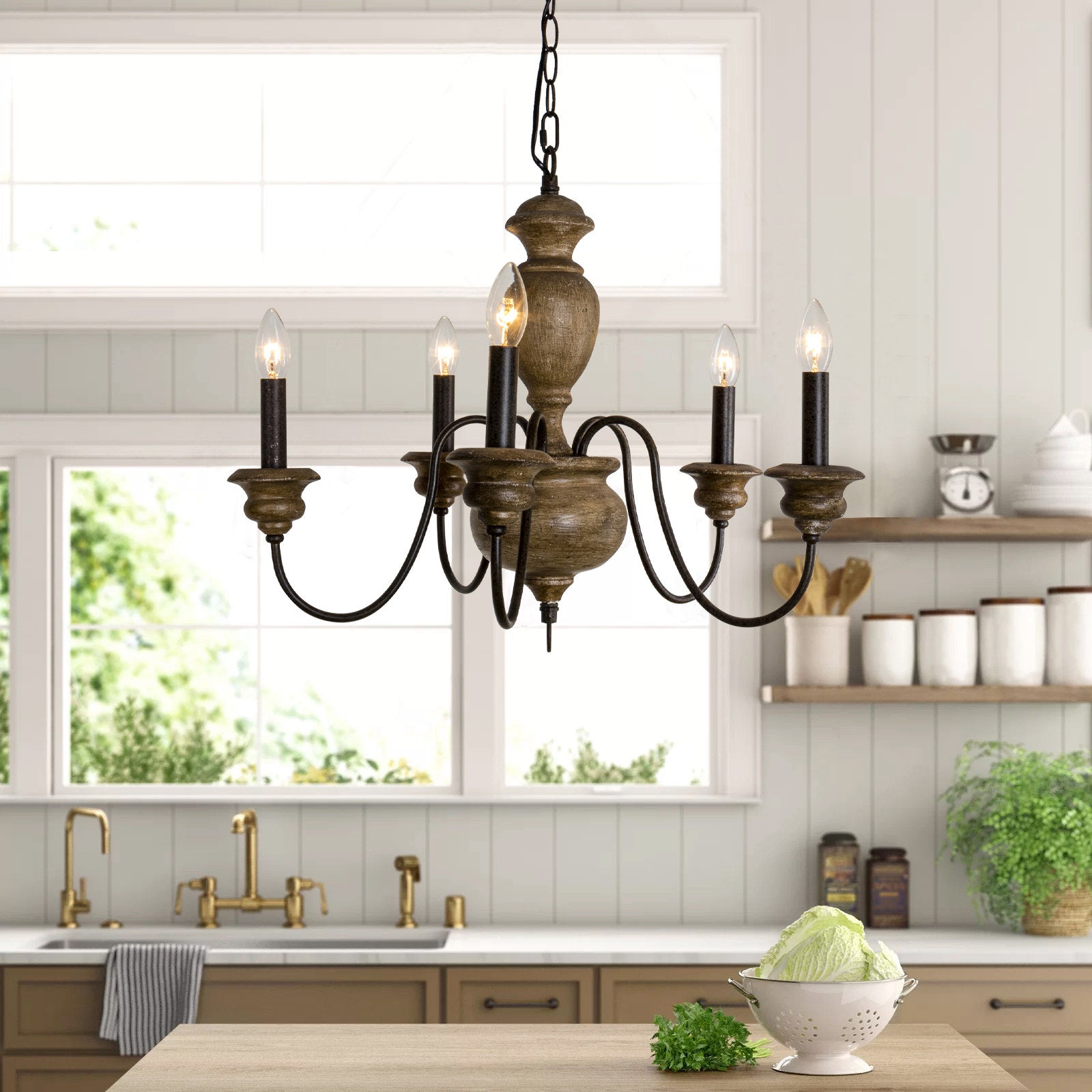 Neddy Wood Chandelier