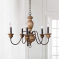 Load image into Gallery viewer, Neddy Wood Chandelier
