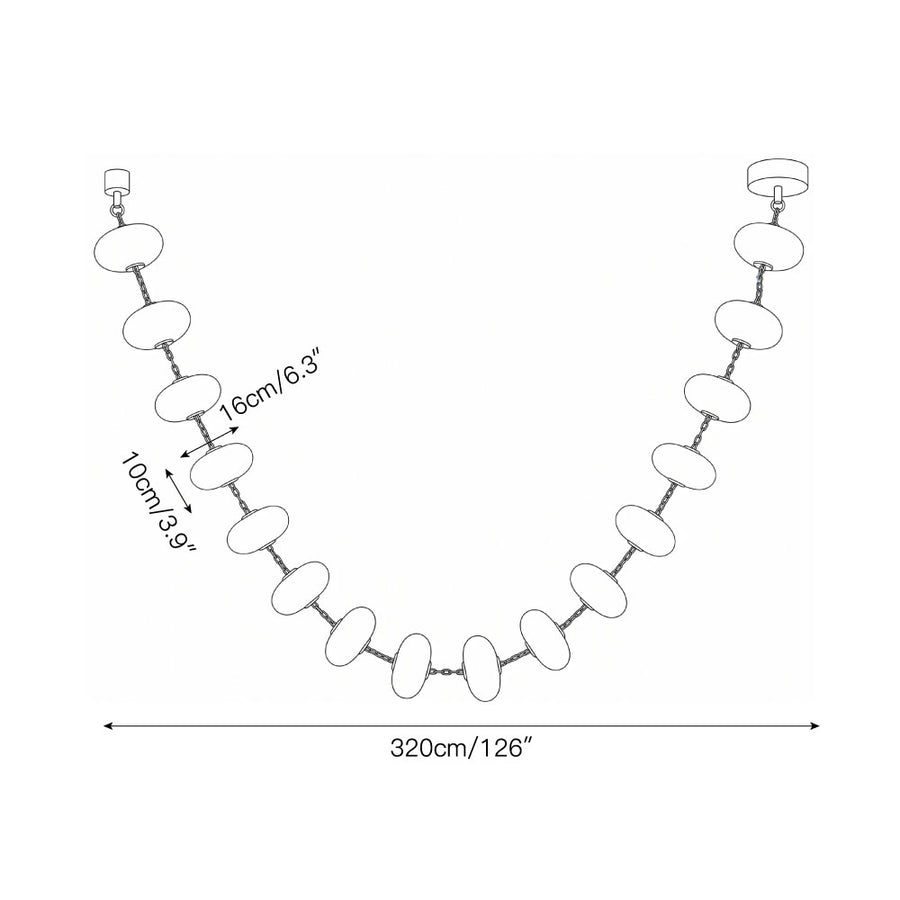 Nephele Alabaster Chandelier – detail 5 — Dimension drawings 3