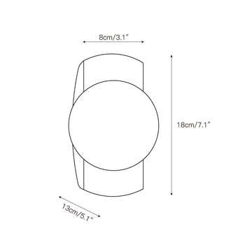 Neptune Travertine Wall Lamp – detail 3 — Dimension drawings 1