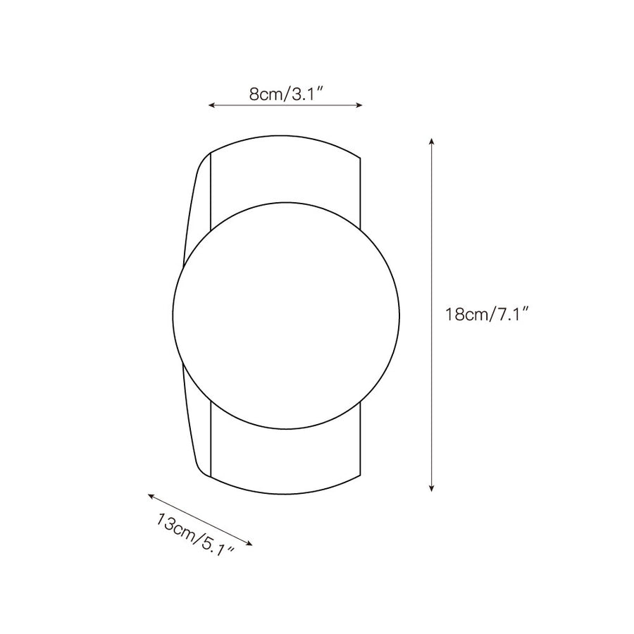Neptune Travertine Wall Lamp – detail 3 — Dimension drawings 1