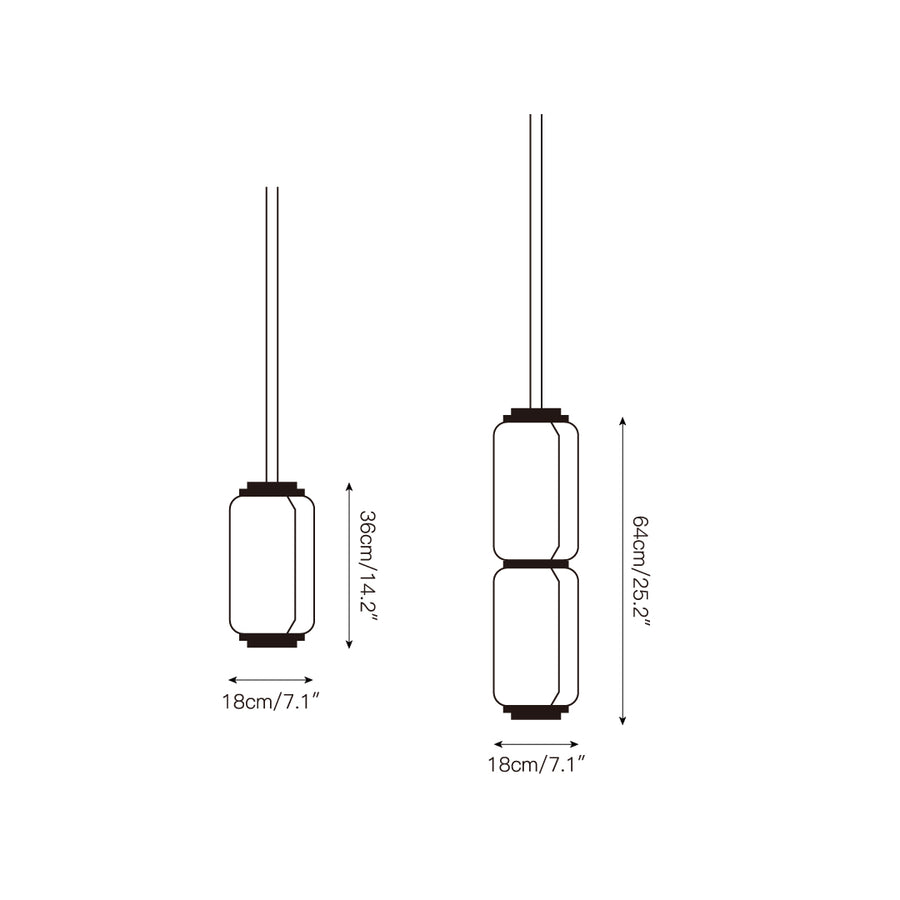 Noctambule Pendant Lamp – detail 3 — Dimension drawings 1