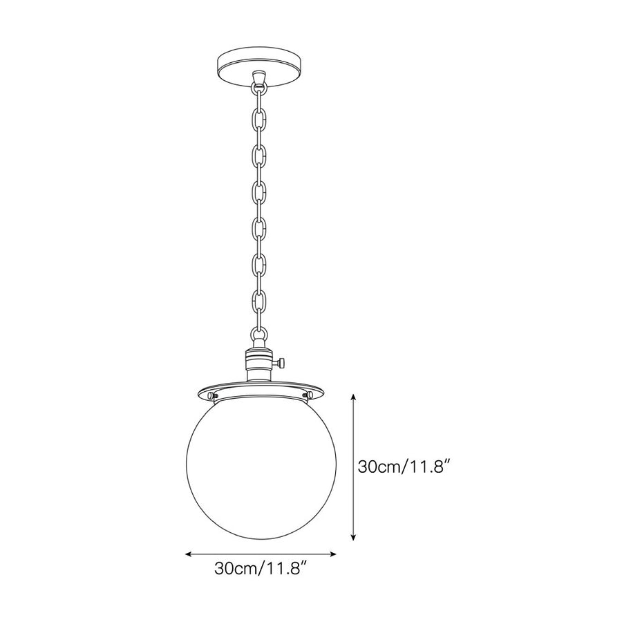 Nolan Globe Pendant Lamp – detail 3 — Dimension drawings 1